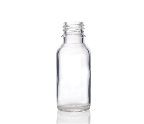 1 Oz Clear Boston Round Hybrid Glass Bottle 20 400 Neck