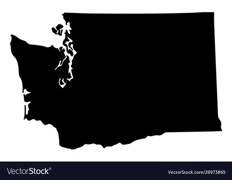 Map Silhouette Us State Washington Royalty Free Vector Image