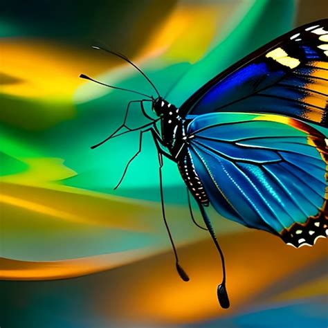Premium Ai Image Night Glowing Butterflies On Dark Abstract Background