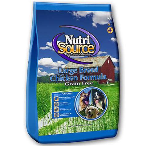 Our large breed meals are created specifically for bigger dogs. Nutri Source Grain Free Chicken Large Breed Dog Food 30lb