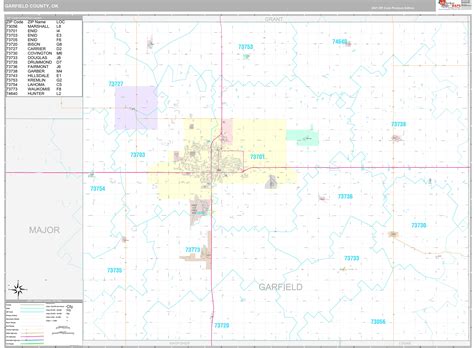Garfield County Ok Wall Map Premium Style By Marketmaps Mapsales
