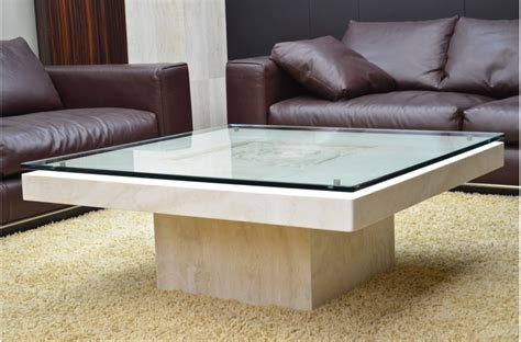 100x100cm Travertine Marble Stone & Tempered Glass Coffee ... Granite worktops by polishgranite ltd.