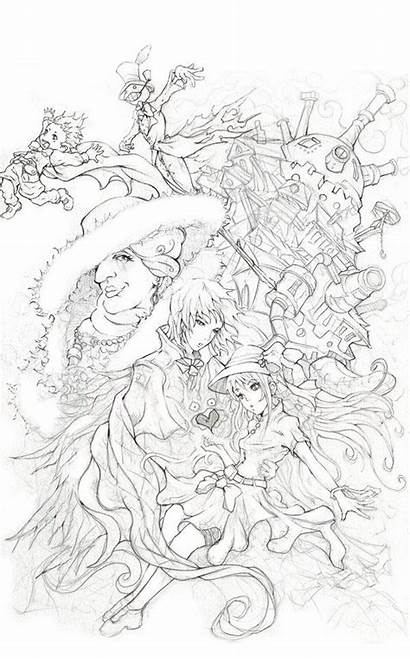 Coloring Pages Castle Moving Howl Adult Ghibli