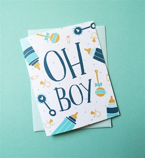 Oh Boy Its A Boy Baby Shower Card Baby T Baby Etsy Baby Shower