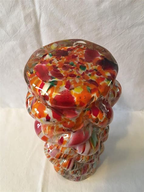 Multi Color Hand Blown Murano Glass Vase From 1960s Italy For Sale At 1stdibs