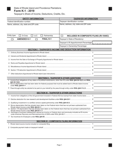 Form K 1 Download Fillable Pdf Or Fill Online Taxpayers Share Of