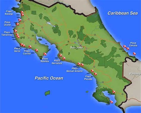 Map Of Costa Rica Beaches