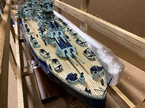 Uss Texas Battleship Model In Wooden Crate With Box Dimension Approx