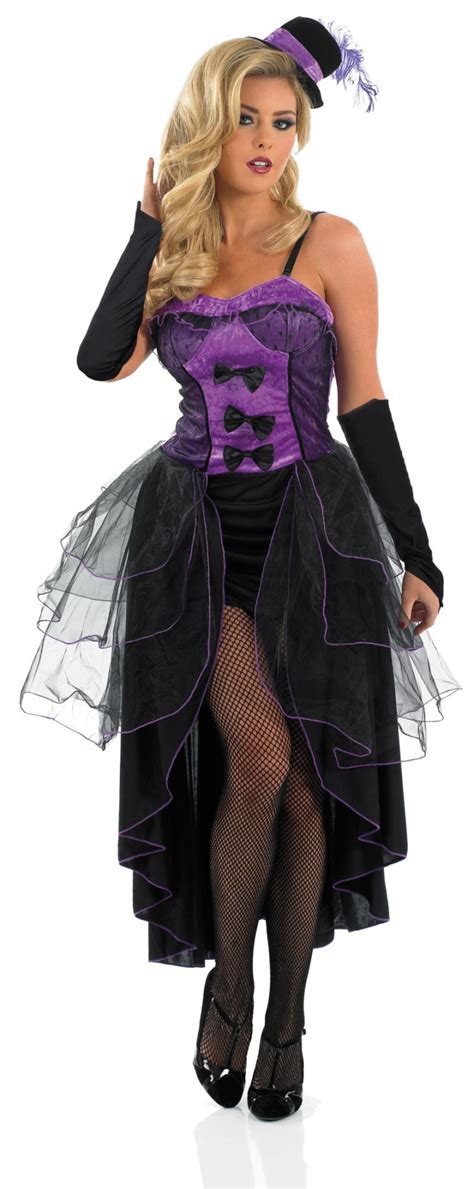 Burlesque Dancer Purple Ladies Fancy Dress Costume