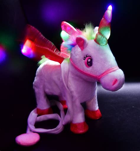 Walking Unicorn Light Up Musical Flashing Toy Horn Unicornio Girls Ts