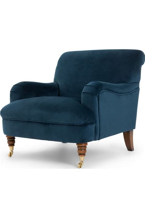 Made About The House Accent Chair Midnight Blue Velvet Made Armchairs