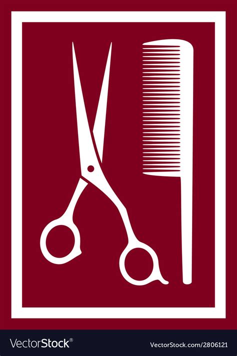 Icon With Barber Scissors And Comb Royalty Free Vector Image