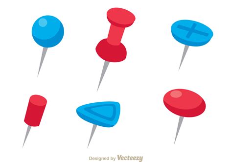 Red And Blue Push Pin Vectors 96350 Vector Art At Vecteezy