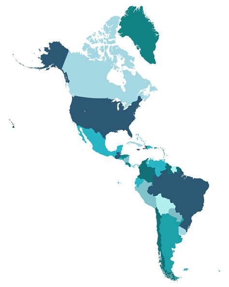 Mapa Del Continente Americano Pdf Png Imprimir Mudo