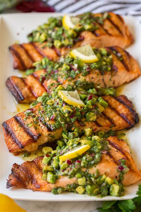 Grilled Salmon With Avocado Chimichurri Cooking Classy