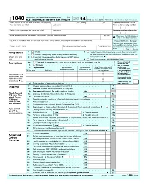 Us Individual Income Tax Return Form Free Download