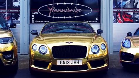 Bentley Gtc Wrapped Chrome Gold For Uks Gold Car Man Youtube