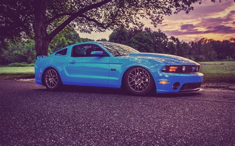 1920x1200 Muscle Cars Ford Mustang Blue Cars Wallpaper