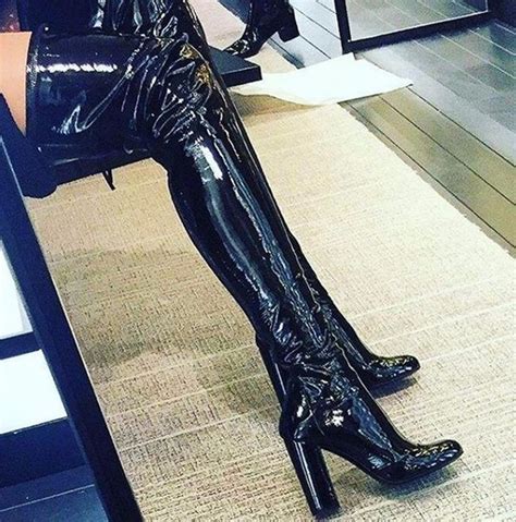 2018 New Fashion Over The Knee Patent Leather Woman Boots Round Toe