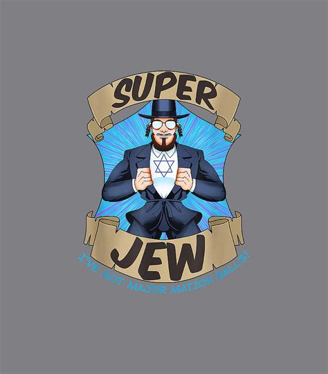 Super Jew Funny Rabbi Jewish Superhero Lazy Purim Costume Digital Art