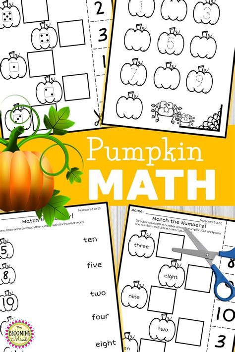 Pumpkin Math Worksheets Math Centers Kindergarten Math Worksheets