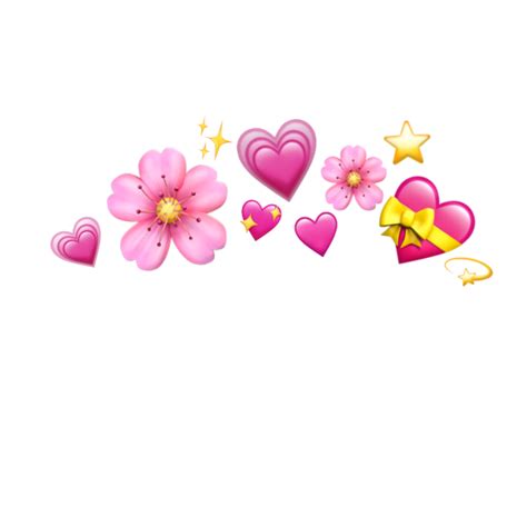 Crown Pink Heart Flower Tumblr Sticker By Dudahmt