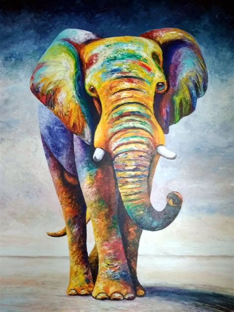 Elephant Acrylic Painting Canvas Painting Elephant Picture