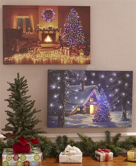 Walmart.com has been visited by 1m+ users in the past month Fiber-Optic Holiday Canvas Wall Art | Holiday canvas ...