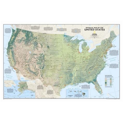 National Geographic Maps United States Physical Wall Map Nel 2021