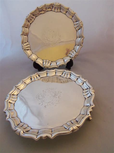 How long does it take for my credit card application to be processed? Pair Antique George 11 Silver Salvers 1742 | 247375 | Sellingantiques.co.uk