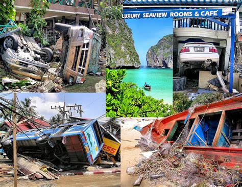 Satellite imagery of the phuket, thailand following the 2004 asian tsunami. Phuket, Thailand Tsunami Aftermath at Patong Beach ...