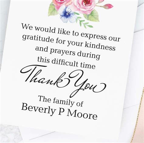 Custom Funeral Acknowledgement Card Condolence Thank You Etsy