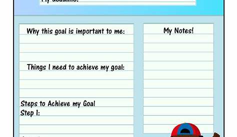 goals setting worksheet