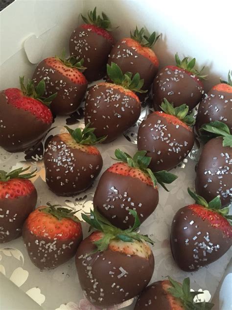 Chocolate Covered Strawberries With Silver Sugar Made By Chocolate