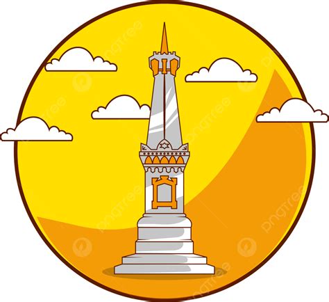 Premium Vector L Tugu Jogja Drawn Logo Monument Cartoon Cute