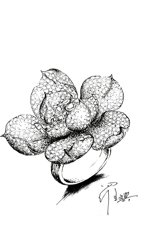 See more ideas about jewel drawing, jewellery sketches, jewelry rendering. Flower ring with diamonds in 18K.From Ven Jewellery.. Let ...