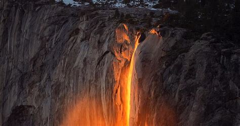 Rare Phenomenon Turns This Waterfall Into Lava Every Year