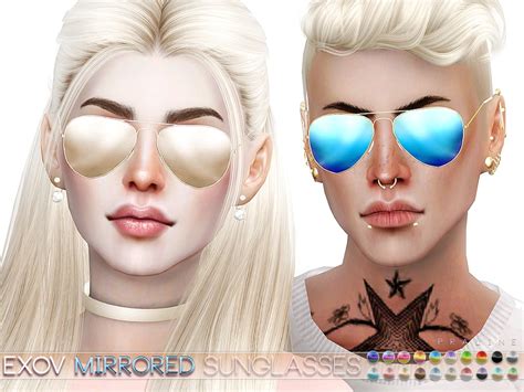 Sims 4 Ccs The Best Exov Mirrored Sunglasses By Pralinesims