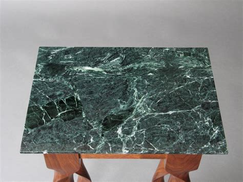 modern  table  walnut  green marble top  david