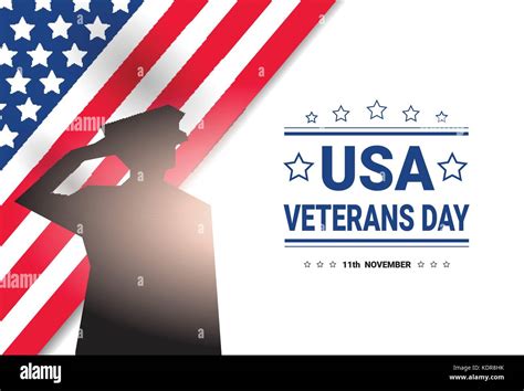 Veterans Day Celebration National American Holiday Banner With Soldier