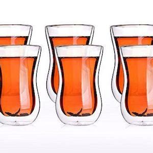 Double Walled Hourglass Tea Coffee Glass Cups Turkish Tea Tulip Coffee