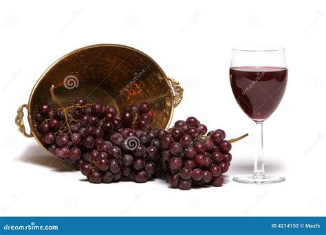 Red Grapes And A Glass Of Wine Stock Photo Image Of Fruit Beverage