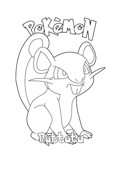 Rattata Pokemon Coloring Pages Free Coloring Pages For Kids