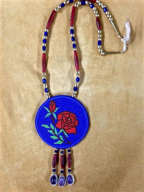 Shoshone Rose Beaded Medallion Beaded Pouch Native Beadwork Beadwork Designs