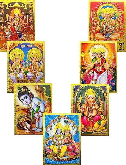 Wholesale Lot Of 10 Hindu Gods And Goddess Golden Foil
