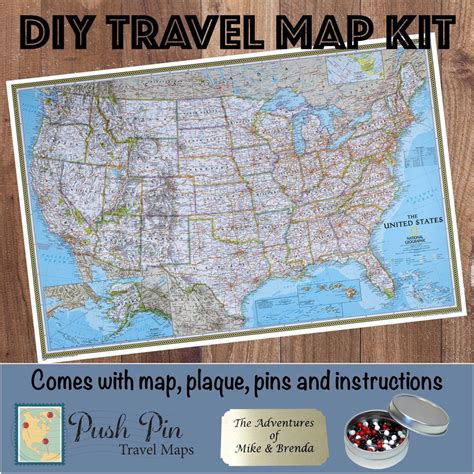 Diy Us Travel Map Usa Push Pin Travel Map Kit