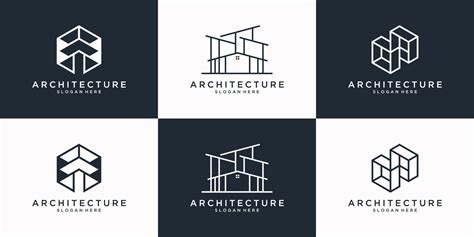 Collection Of Architecture Logo Design Template Minimalist Building Real Estate Renovation