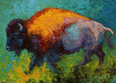 On The Run Bison Painting By Marion Rose