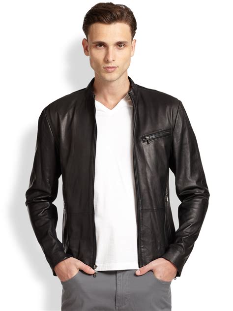 Lyst Michael Kors Leather Moto Jacket In Black For Men