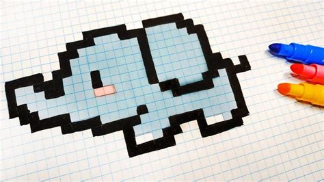 Cute Pixel Art Handmade Pixel Art How To Draw Kawaii Elephant